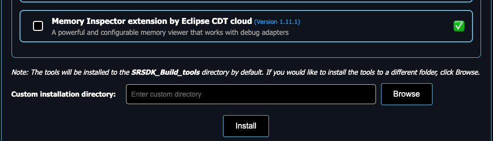 Install Tools - Install Button