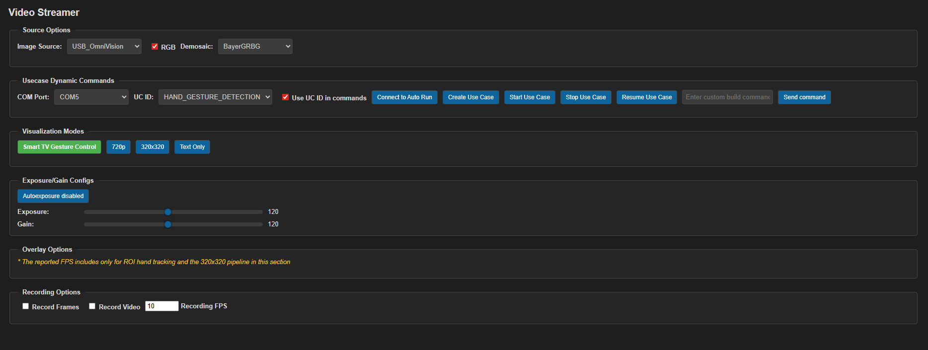 video streamer controls