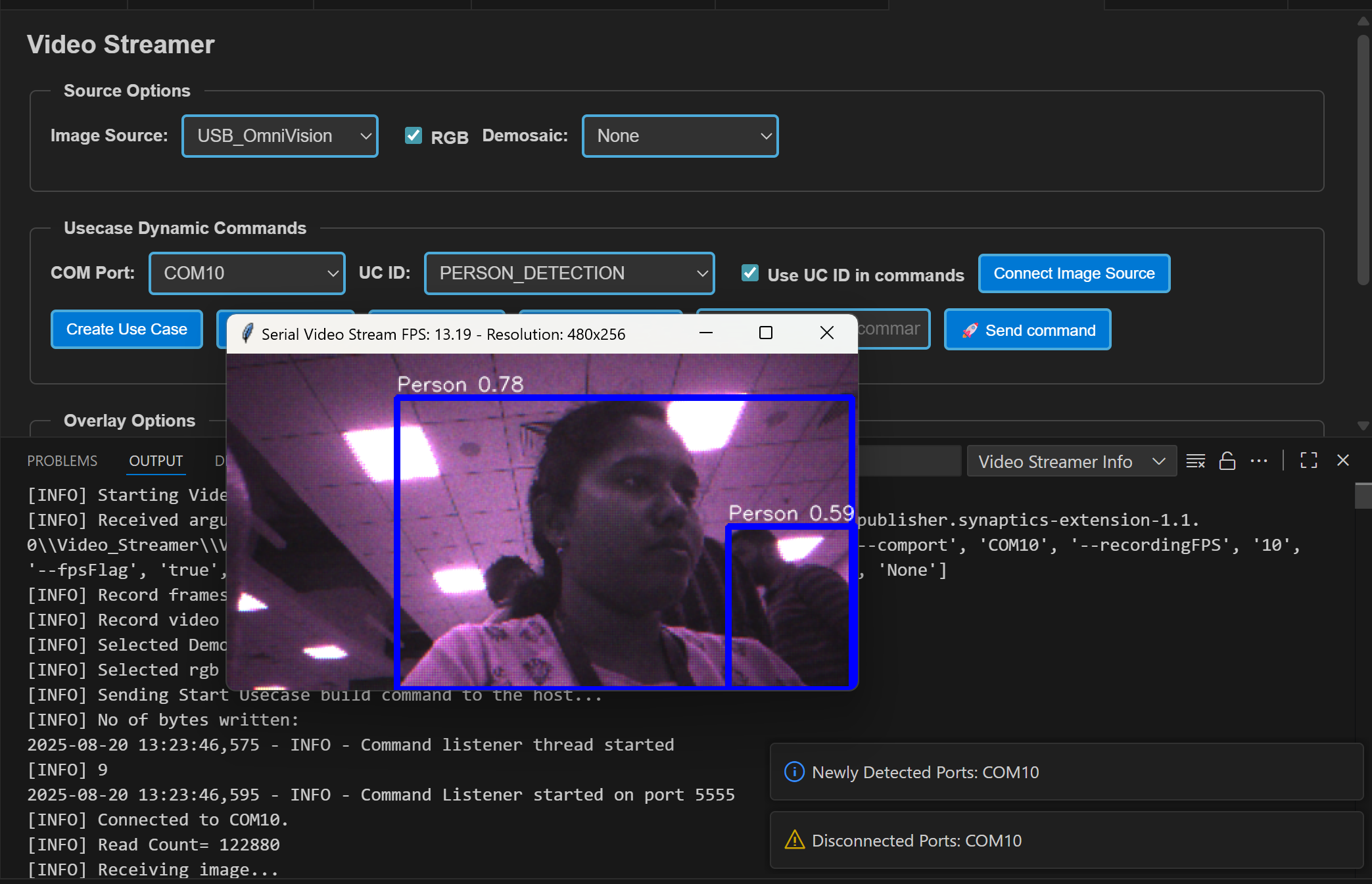 Video Streamer for Person Detection