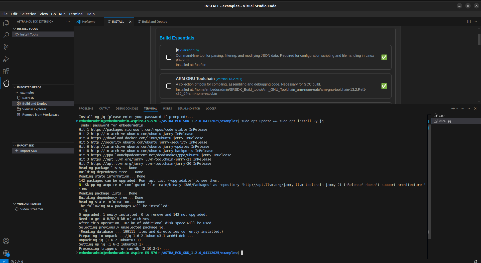 Figure 7 jq install terminal