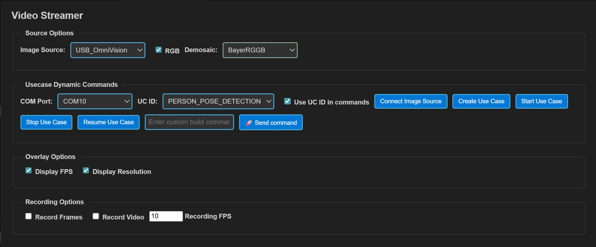 Video Streamer Options