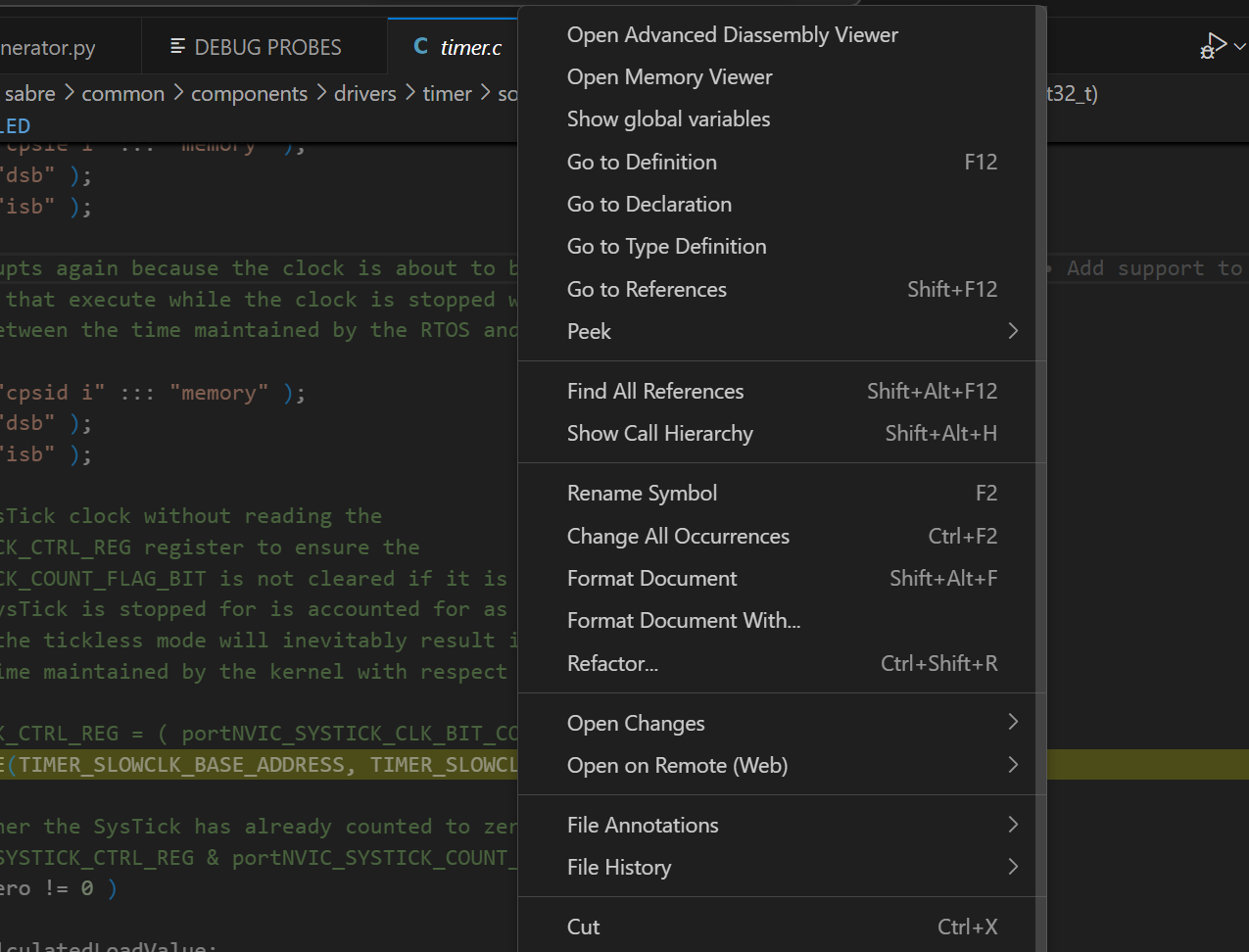 Show Global Variables button