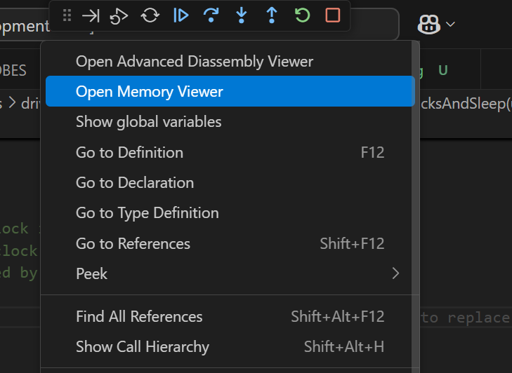 Open Memory Viewer button