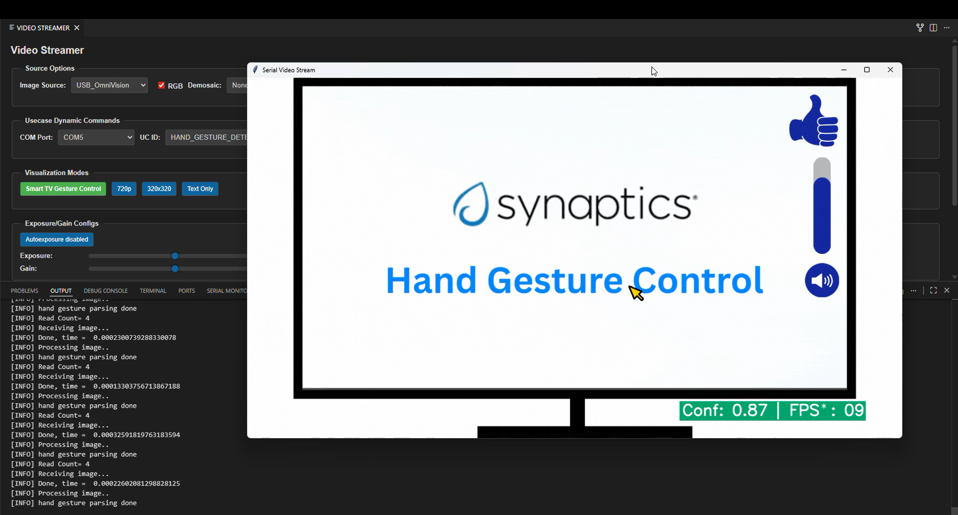 Thumbs up gesture