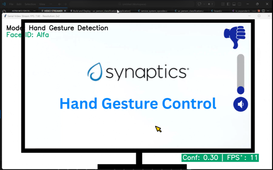 Thumbs down gesture