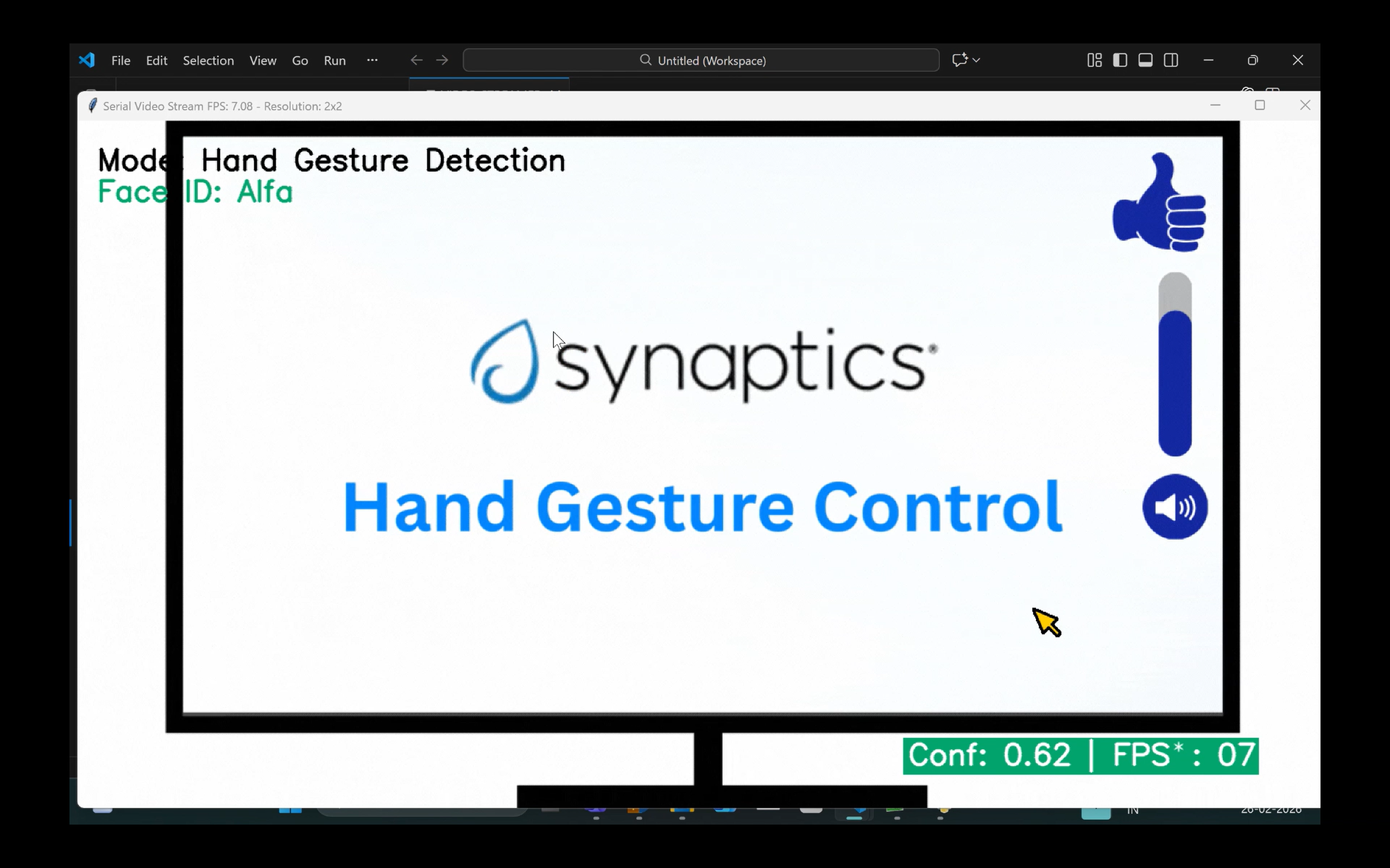 Thumbs up gesture