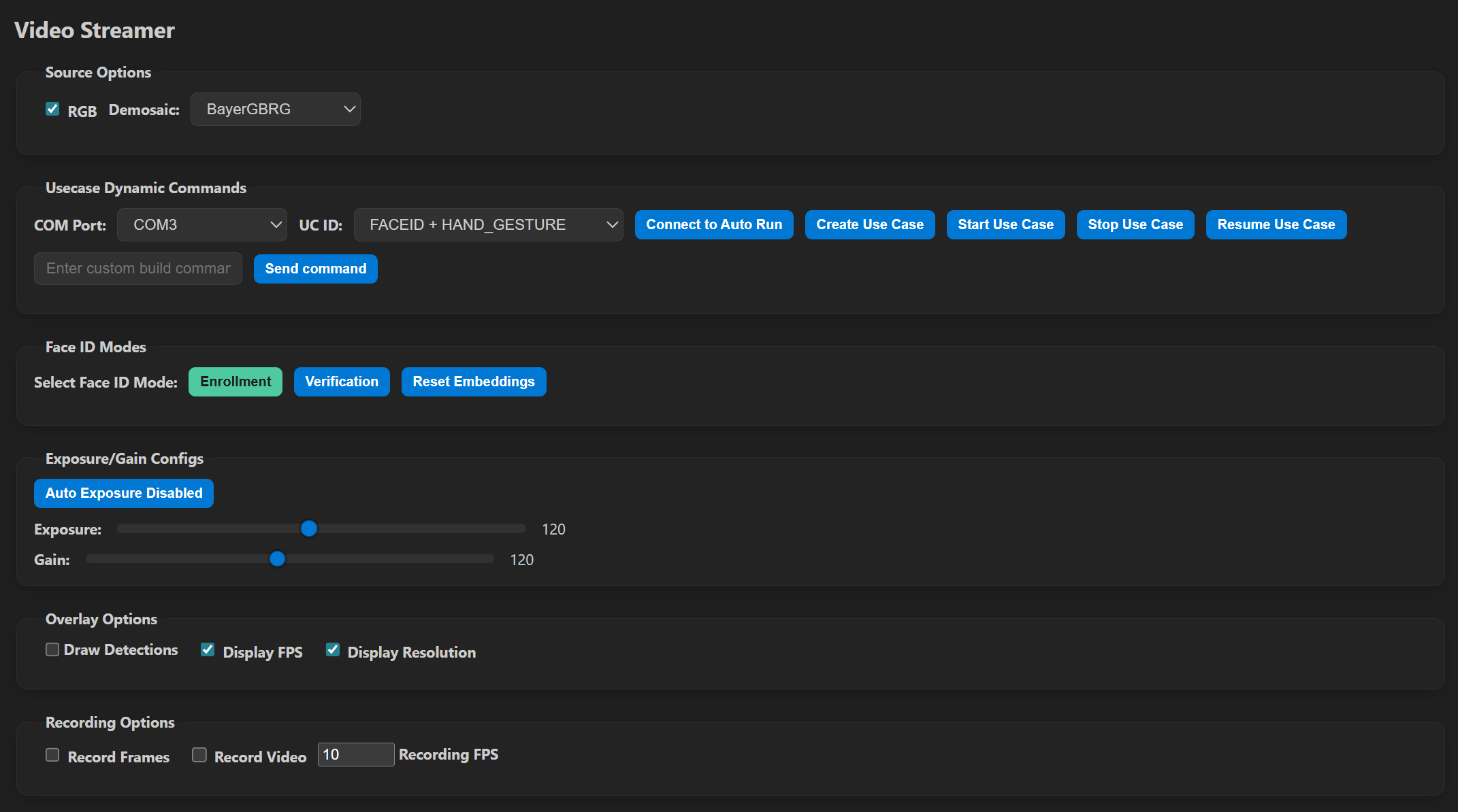 video streamer controls