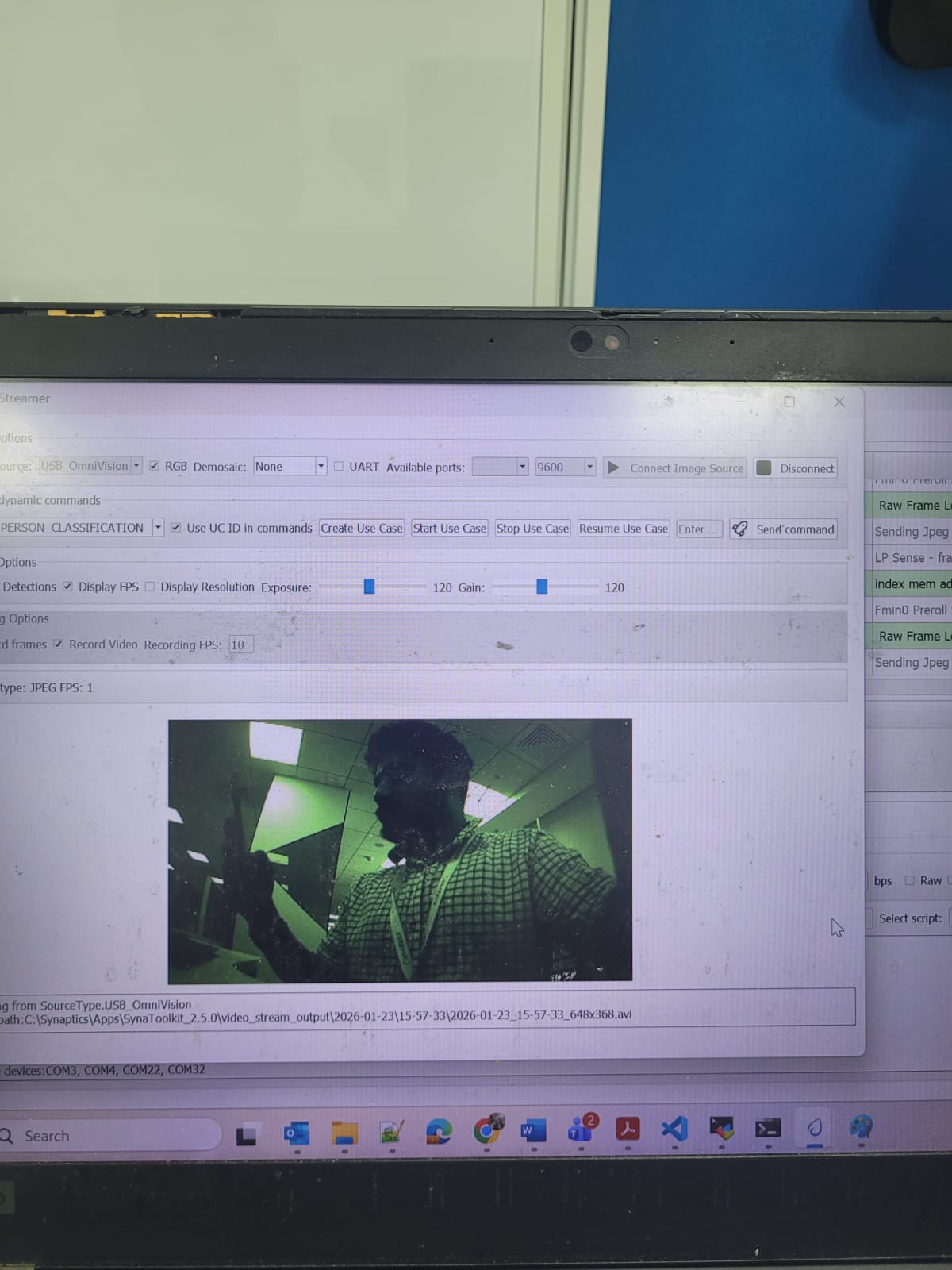 video stream output