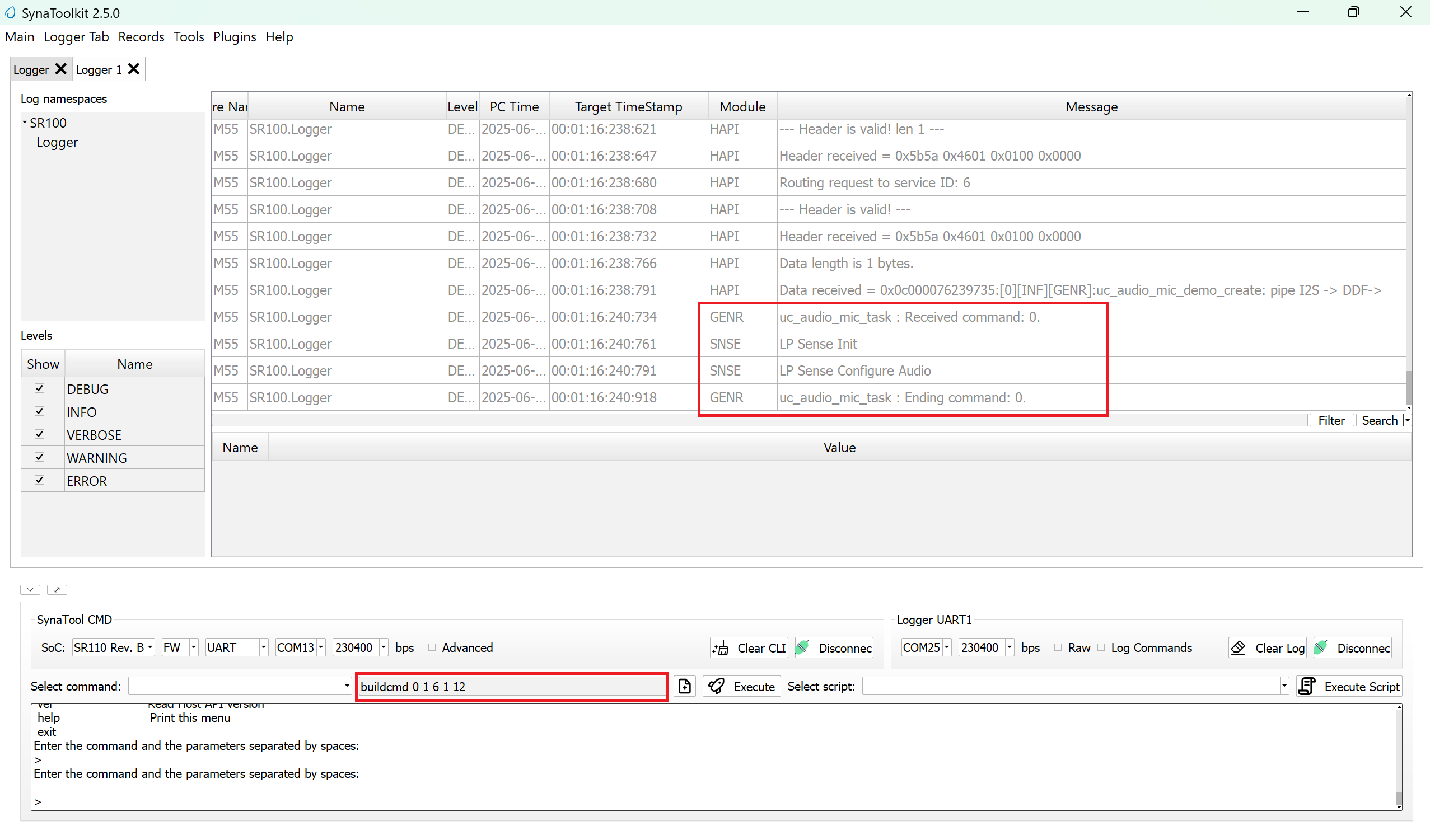 audio mic logs