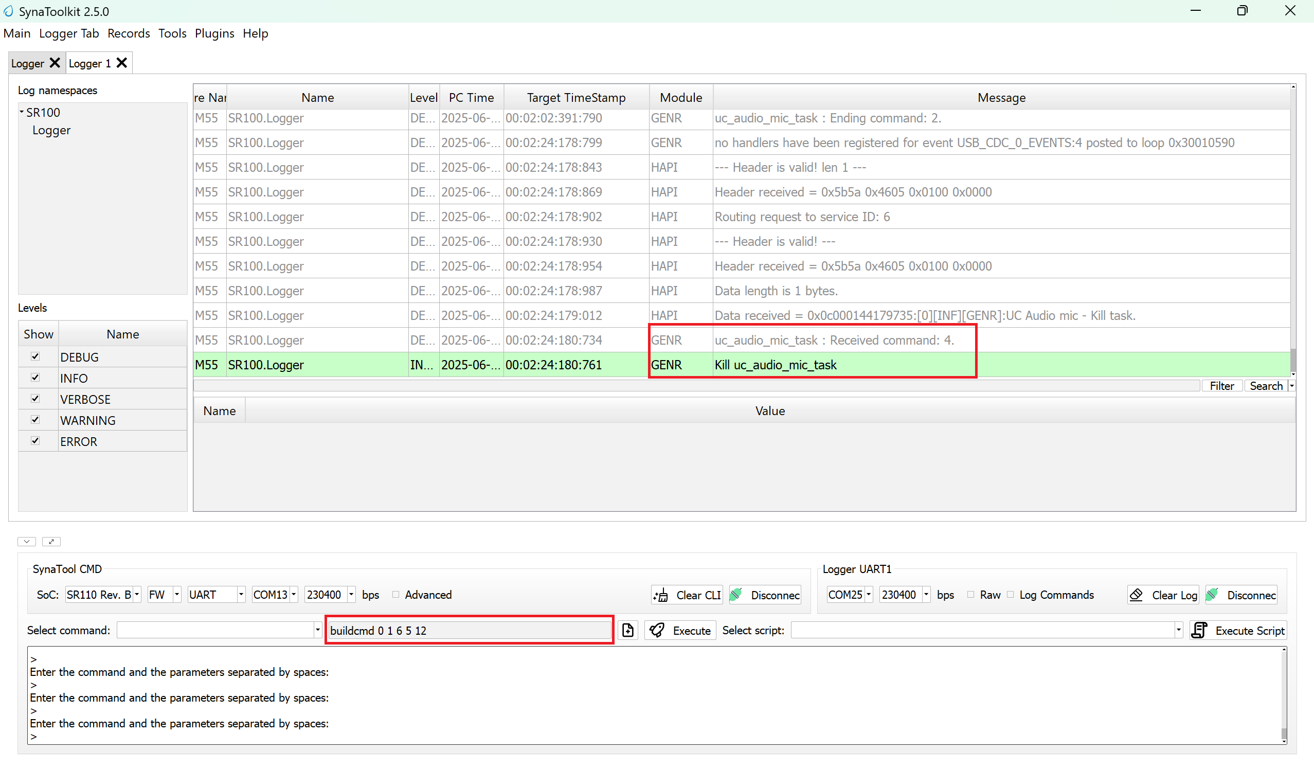 audio mic logs