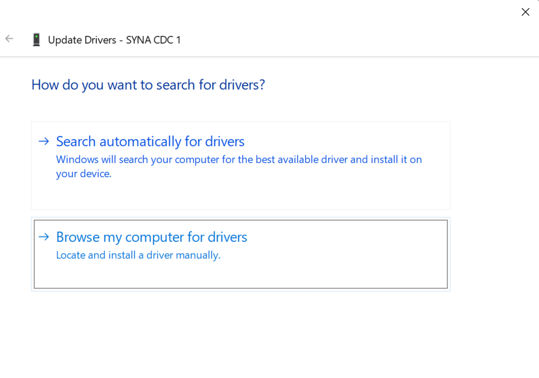 Browse my computer for drivers