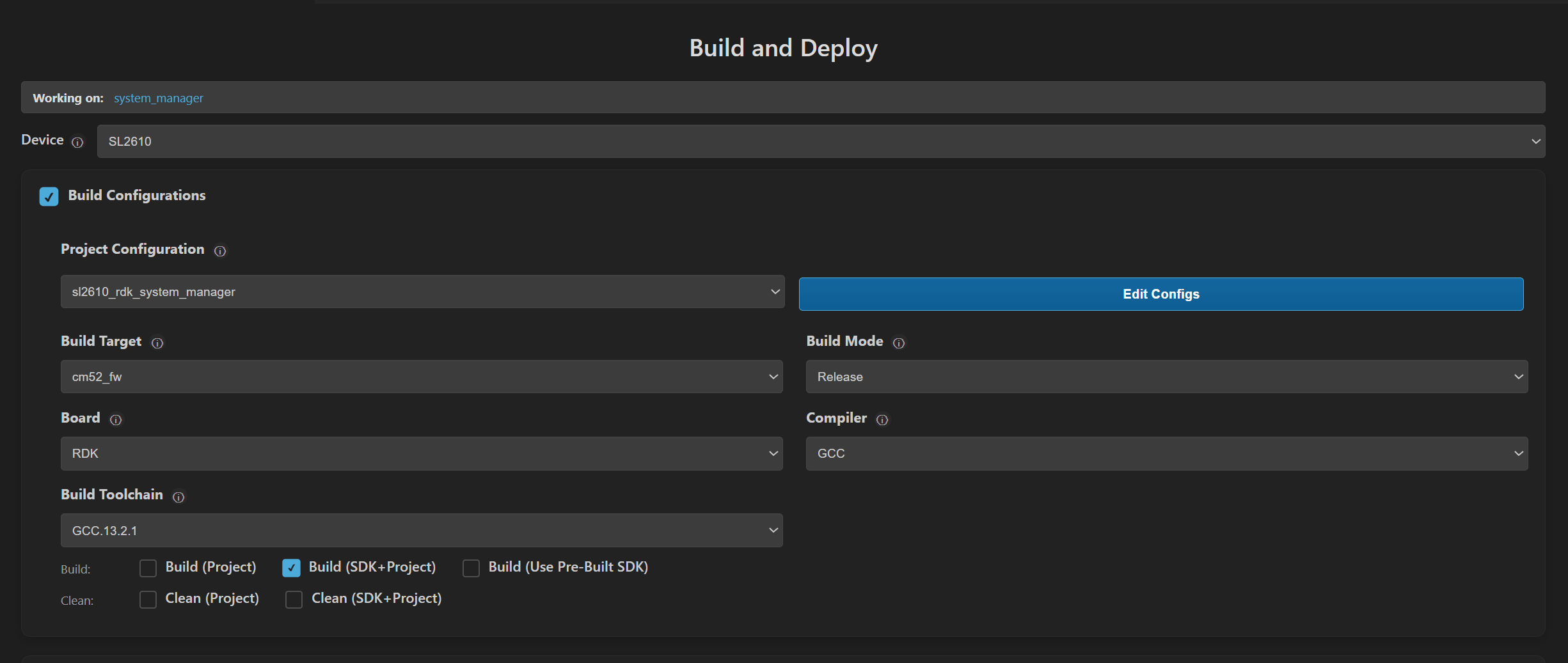 SL2610 Build UI